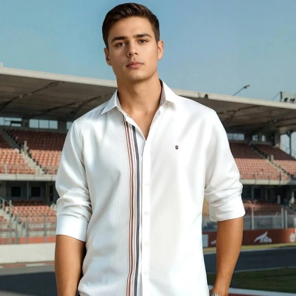 Louis Philippe Men's Striped Casual Shirt